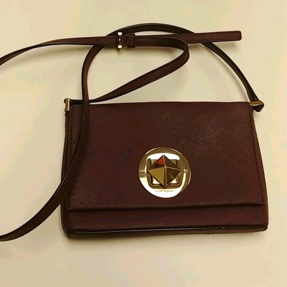 Kate Spade Plum Leather Brighton Avenue Sally Crossbody